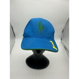 Ralph Lauren Fragrances Polo Baseball Cap Embroidered Blue Yellow 1 Adjustable